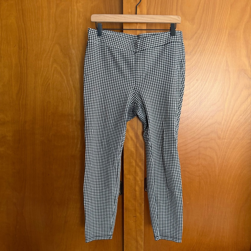 Style & Co. Black and White Houndstooth Pull On Pants Size Large